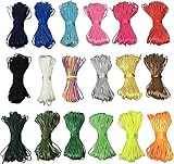 FQTANJU 2mm 18 Bundles 198 Yards Quality Rattail Nylon Satin Cord Assorted Colors Satin Nylon Trim Cord for Beading Jewelry Making, Chinese Knot, Kumihimo