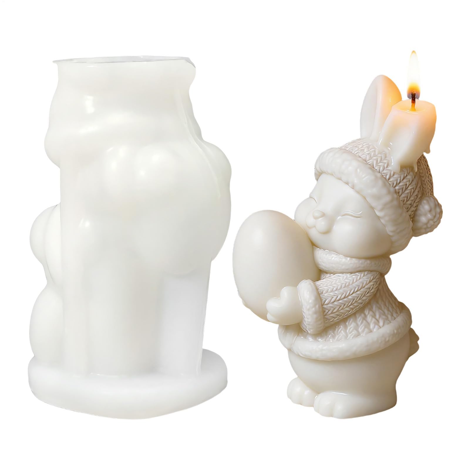 Muiltvoe Bunny Silicone Mold, Resin Reusable Aromatherapy Figurine, Bunny Home Table Centerpiece for Holiday, Birthday, Offices, Room, Desktop, Weekday, School, Dormitory, Apartment