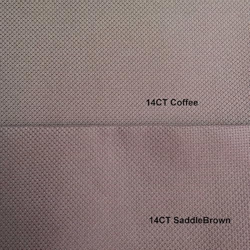 Image of Aida Cloth 14 Count Cross Stitch Fabric,19x28inch (14CT,Coffee)