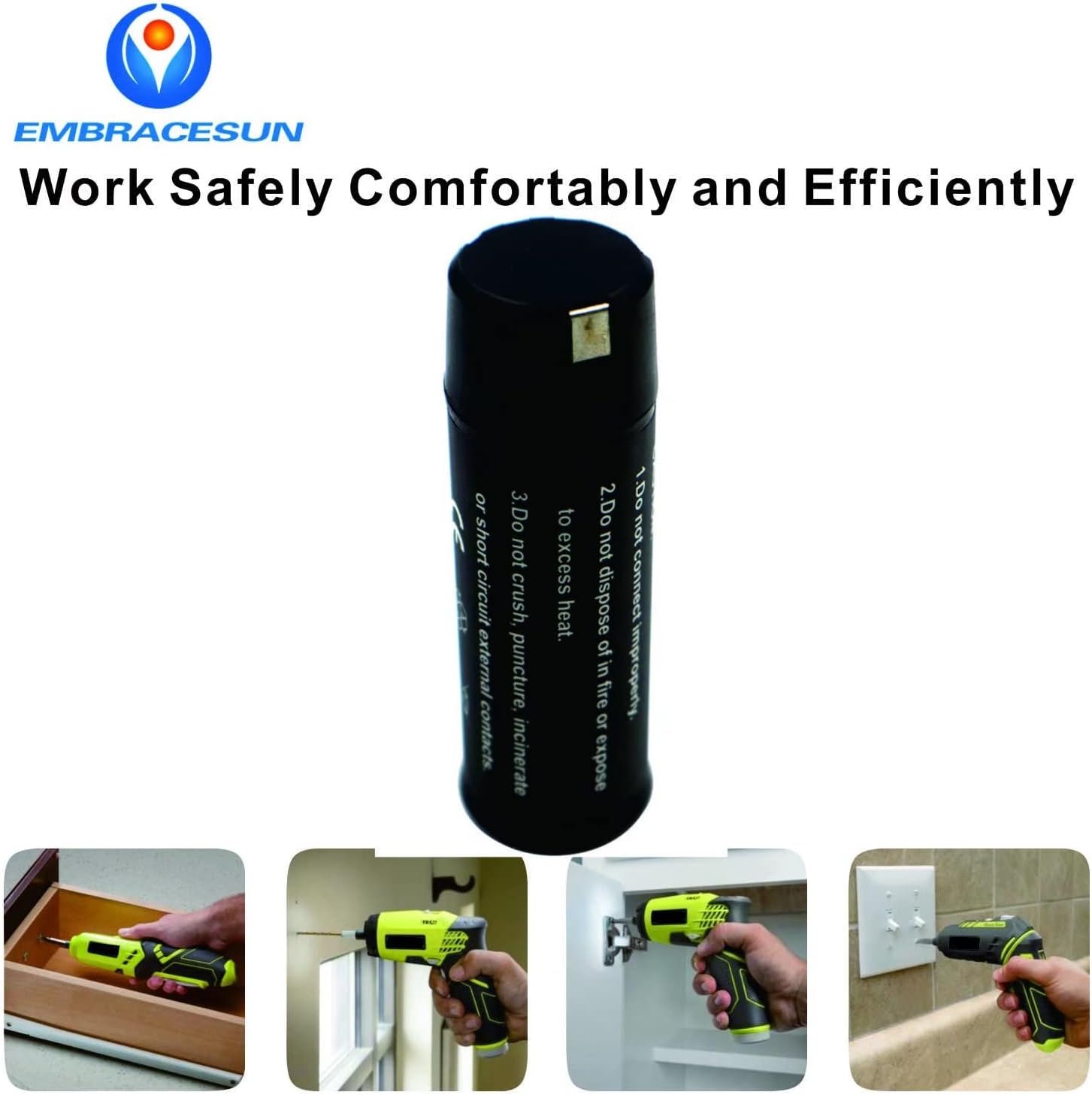 3000mAh Rechargeable Li-ion Battery RYO4 Replacement for 4V Battery RP4520 RP4530 Tek4(130166025) RP4300 Compatible with Ryobi HP54L AP4001 AP4302 AP4700 HP53LK RP4310 TEK 4