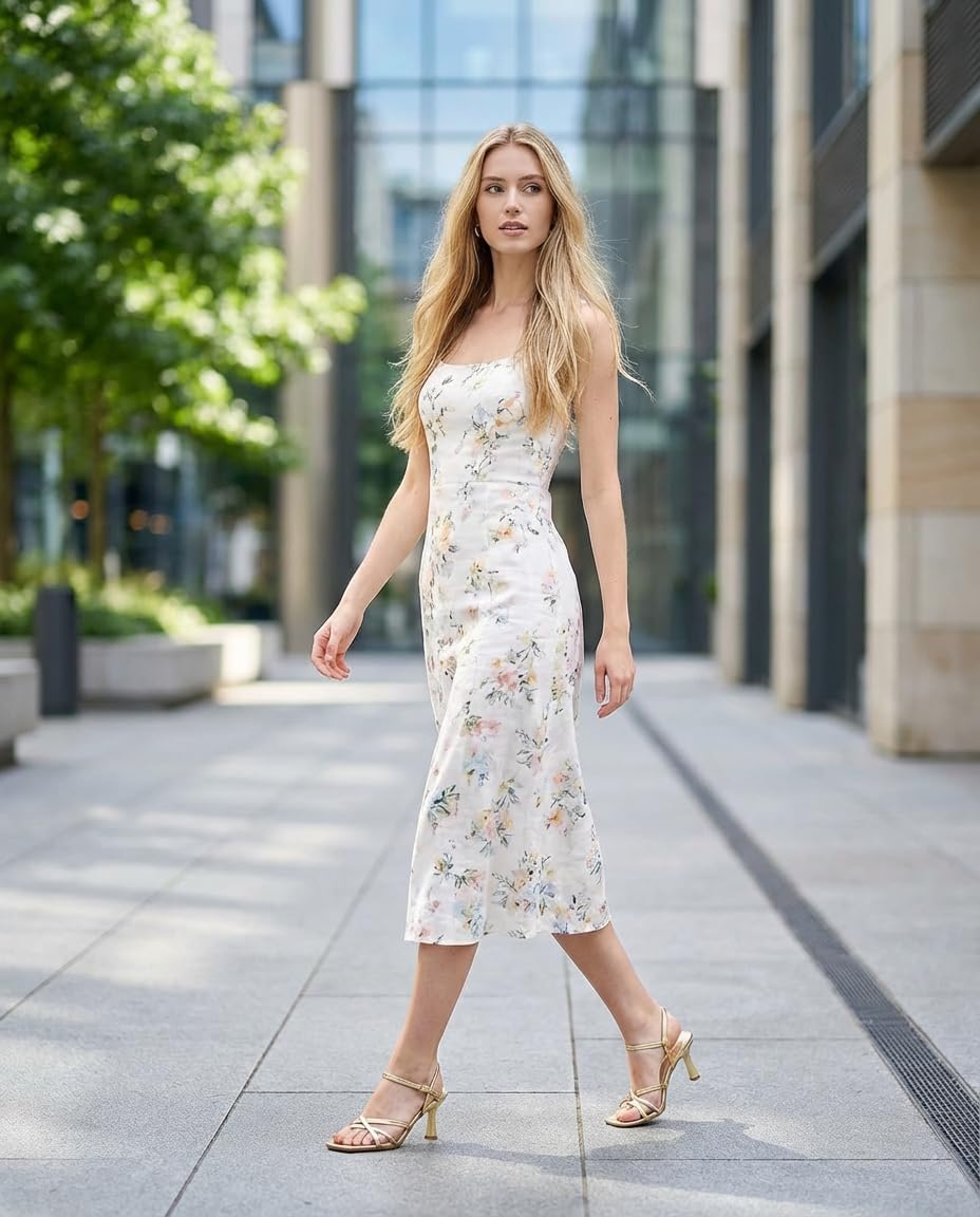 Women's Sandals Square Open Toe Kitten Heels Strappy Ankle Strap Heeled Sandals for Women Comfy Weddings Shoes - Image 6