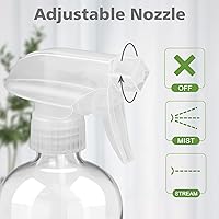 Vista 2 de Botellas de Spray de Vidrio con Protección de Funda de Silicona, Recipientes Vacíos Recargables de 16 onzas, Botellas de Spray Reutilizables
