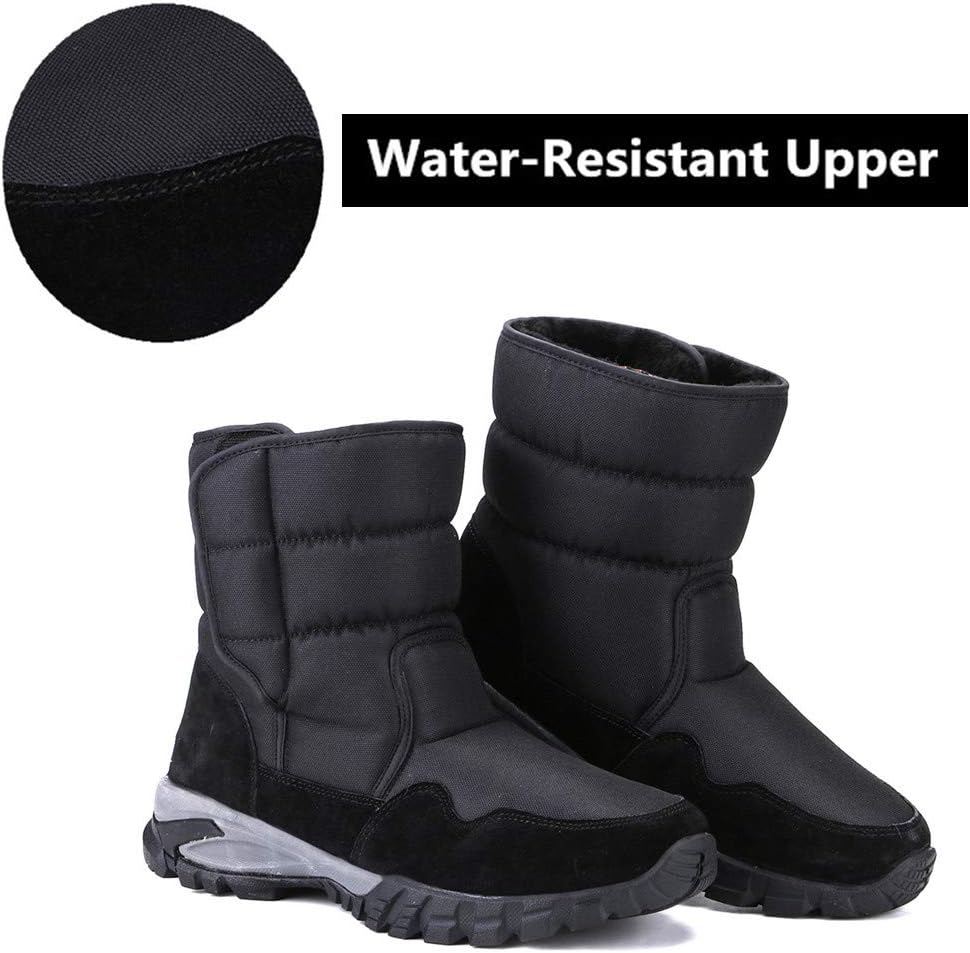DADAWEN Men's Winter Snow Boots Outdoor Waterproof Anti-Slip Warm Fur Lined Cold Weather Boots - Image 4