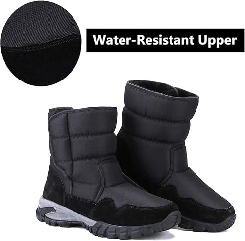 Miniatura 4 de DADAWEN Botas de nieve de invierno para hombre, impermeables, antideslizantes, con forro de piel cálida, para clima frío