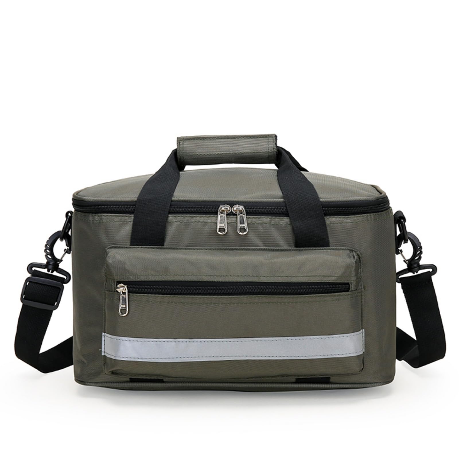 Borsa di pronto soccorso vuota, borsa medica di emergenza con strisce riflettenti, borsa portatile per medicine per viaggi, campeggio, auto, all'aperto e casa., Verde militare
