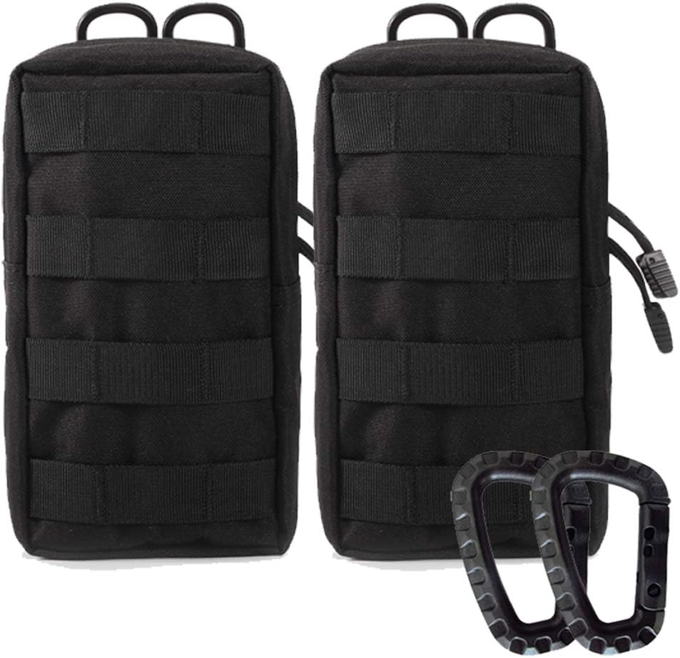 2 Pack Molle Pouches - Tactical Compact Water-Resistant Utility Gadget Gear EDC Pouch Hanging Waist Bags