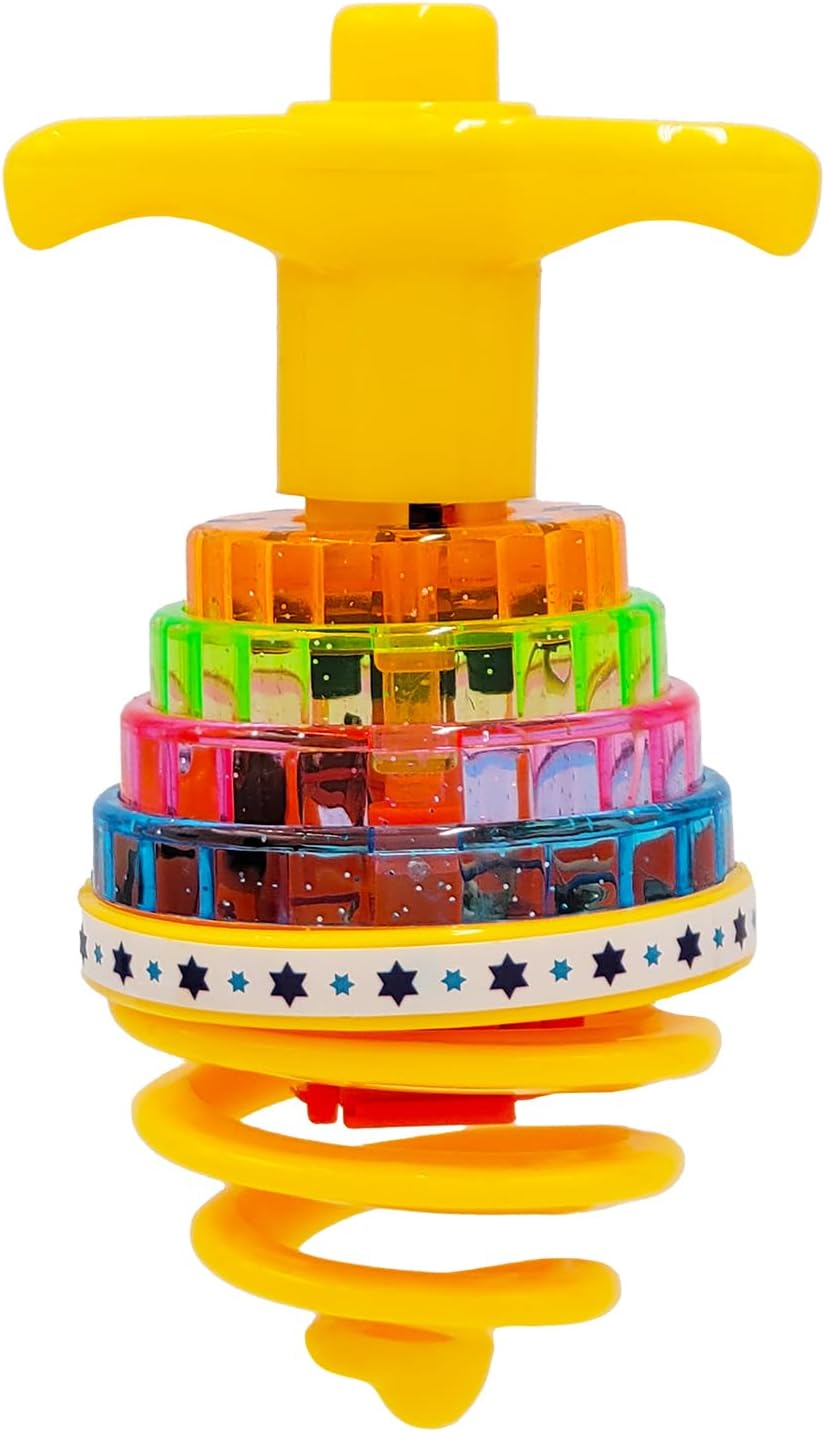 Hanukkah Dreidel Musical Bouncing Light-Up Dreidel Hanukkah Toys, Assorted Colors (2-Pack)