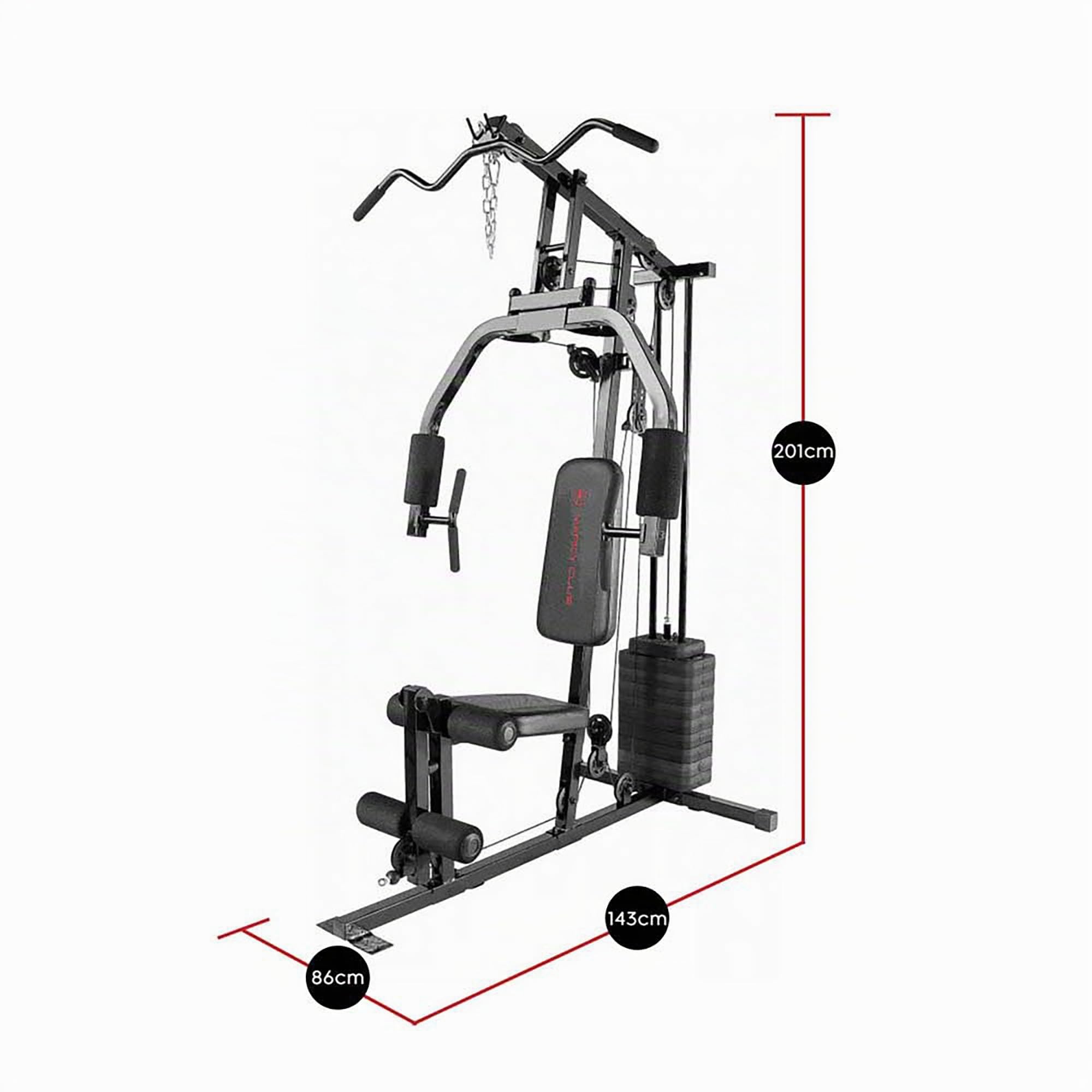 Marcy Estación de entrenamiento multifuncional de 100 libras a 200 libras, gimnasio en casa para levantamiento de pesas y culturismo
