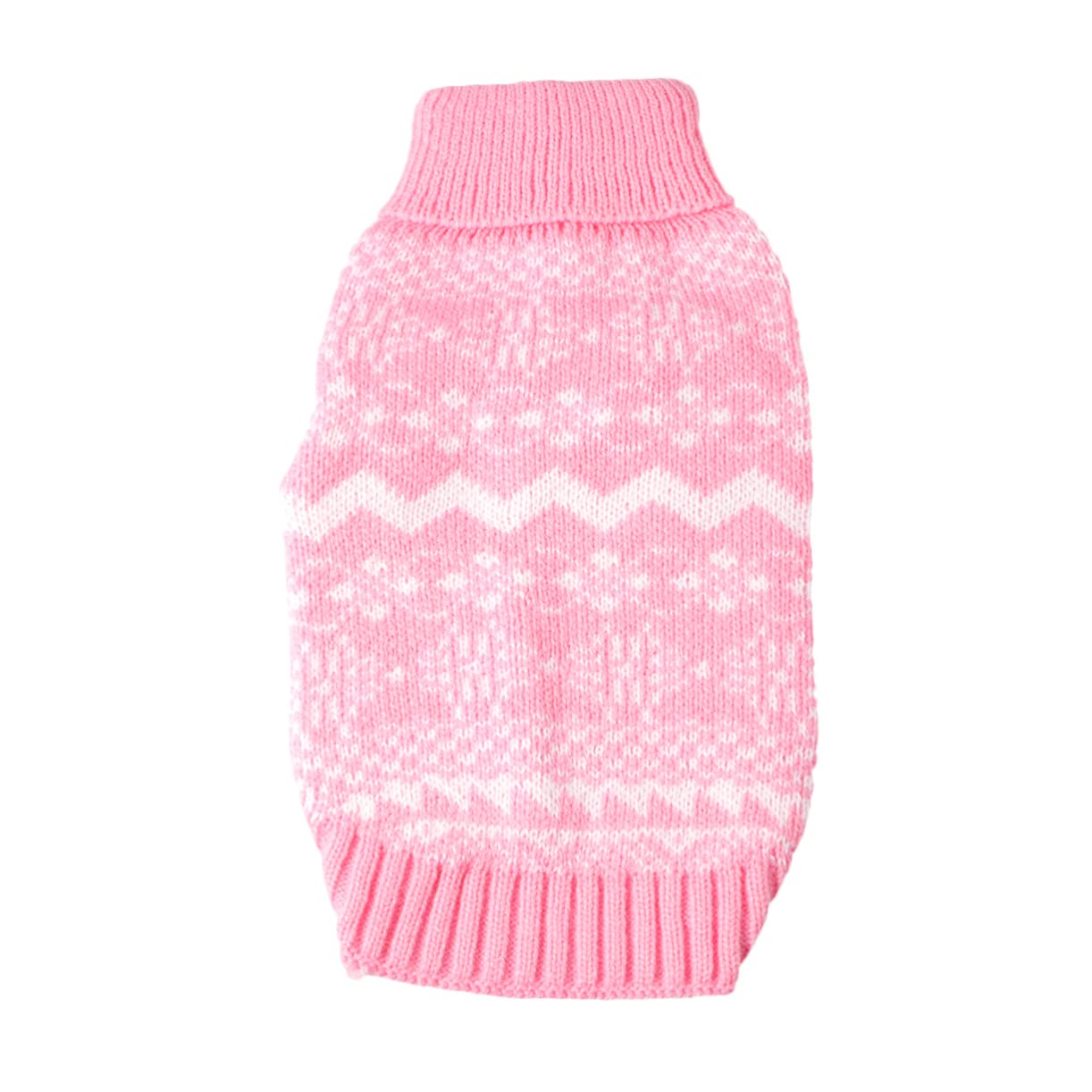 Housoutil 3pièces Pull Tricot pour Chien avec Montant Vêtement Chaud pour Noël Costume De Fête pour Animaux Rose XXL