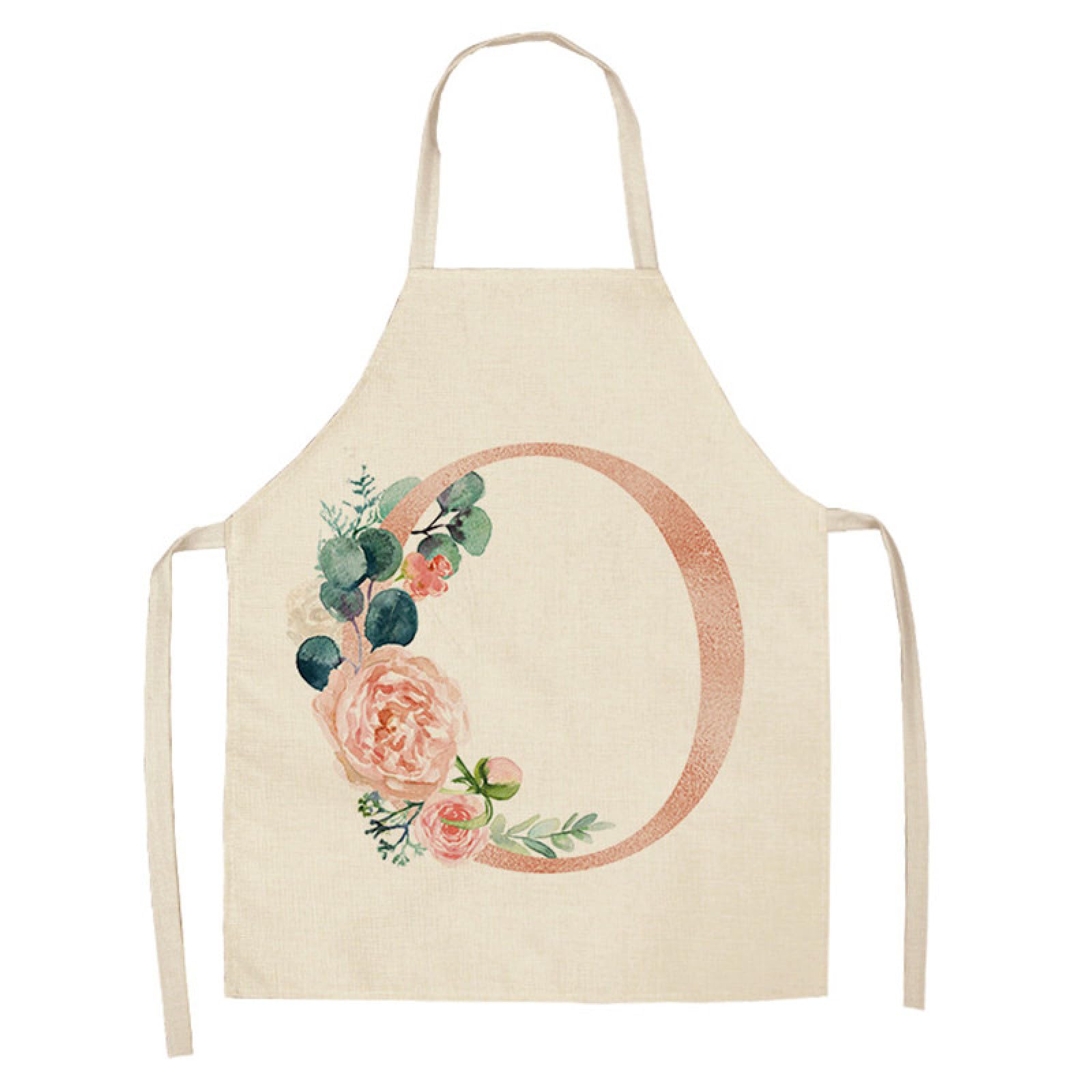 Delantal De Lino Y Algodón Sin Mangas Para Damas/niños, Patrón De Letras Rosas, Delantal De Cocina Para Hornear, Restaurante, Chef, Camarero, Uniforme De Trabajo, Herramientas De Limpieza Del Hog