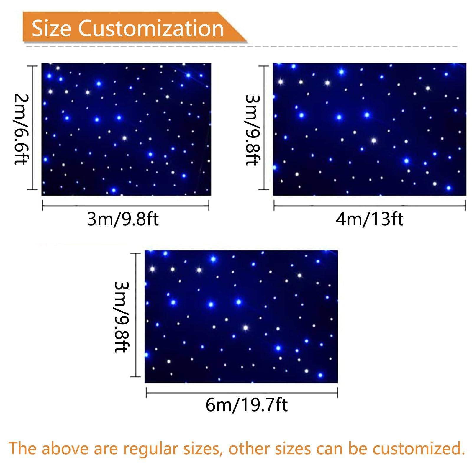 Tenda a LED Con Cielo Stellato + Dmx512/Telecomando, Tenda a LED Con Stelle Luminose, Per Matrimoni, Compleanni, Feste, Decorazioni per Club,Cred&green&blue&white-3 * 4m