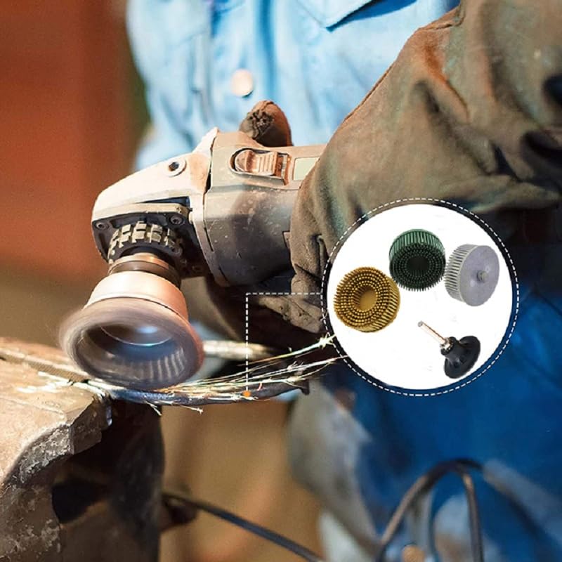 Tarcza gumowa, Tarcza z włosia 1 szt. 2-3 cale Z podkładką Trzpień 1/4 cala Metalowa guma szmerglowa Gratowanie i polerowanie(2 Inch with Backer)