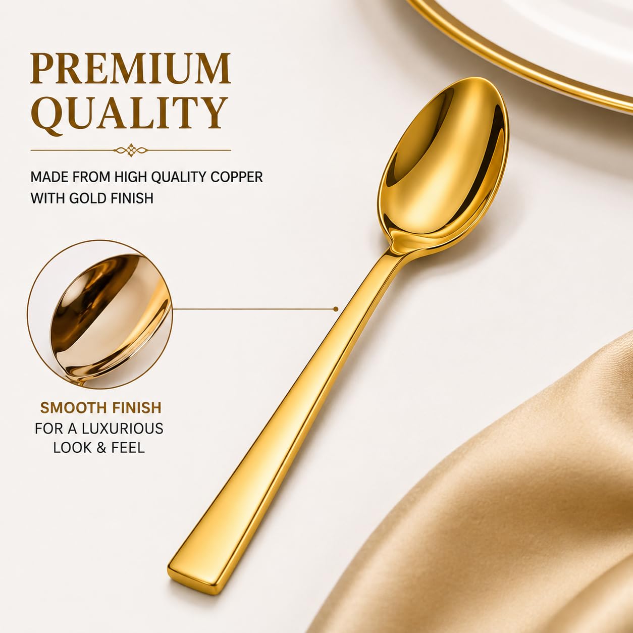 Gold Copper Spoon - Luxury Tableware & Gift -4