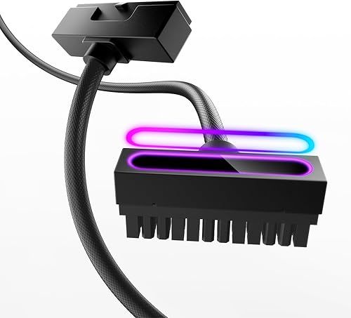 Miniatura 1 de AsiaHorse Hydrus-24PIN - Cable de extensión de fuente de alimentación para PC ARGB LED, cable de extensión de alimentación de placa base de alambre