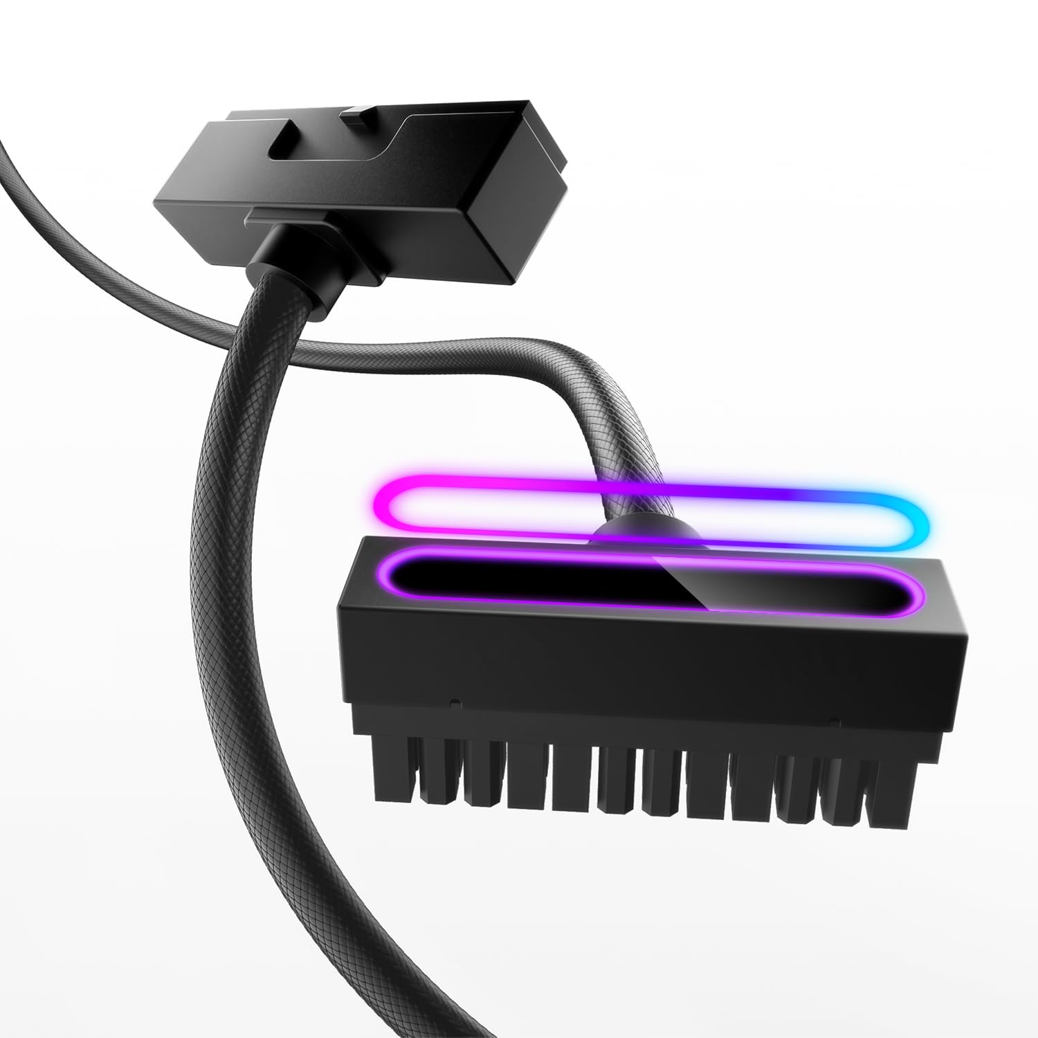 AsiaHorse Hydrus-24PIN PC PSU Extension Cable ARGB LED, Copper Wire Motherboard Power Extension Cable Integrated Minimalist Design, 2000W Power (Whole Set), PC Power Cord for Cable Management & DIY