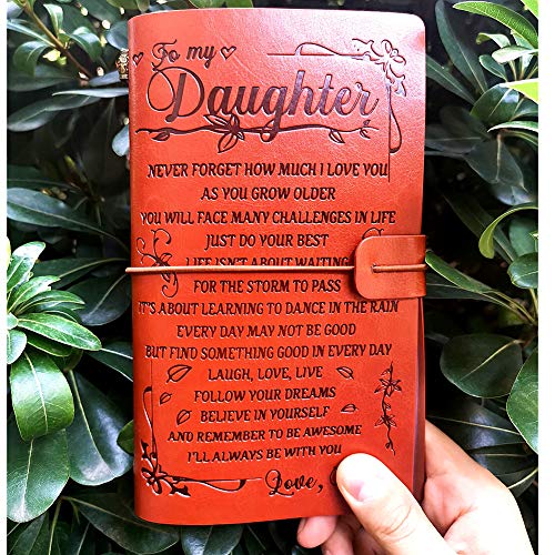 To My Daughter Leather Journal from Mom - Just Do Your Best - 7.88"x4.7"Embossed Vintage Refillable Writing Journal for Christmas,Birthdays (From Mom to Daughter) - Image 6