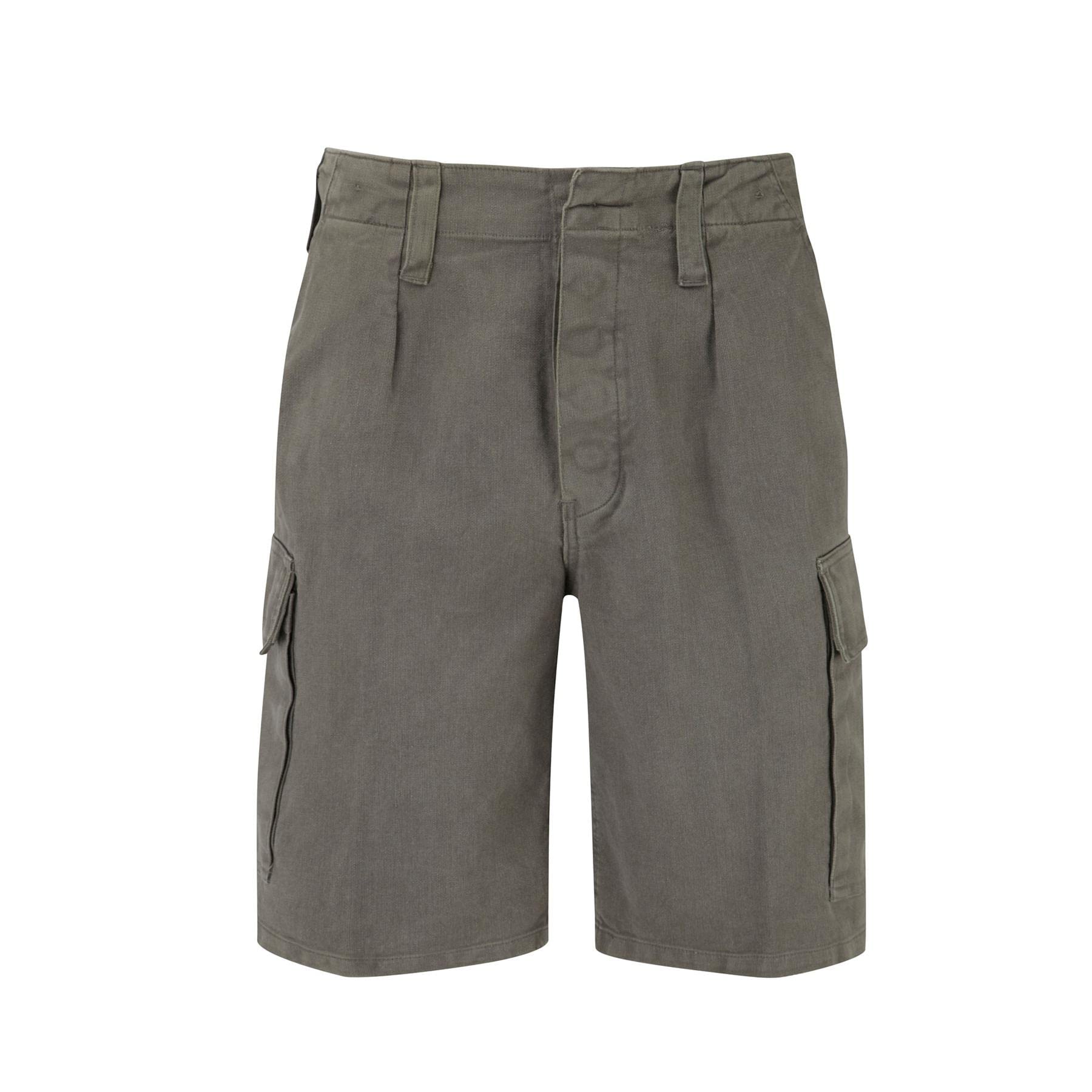 German Moleskin Style Combat Cargo Shorts Olive