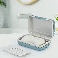 Suporte de sabão em barra de viagem caixa de sabão recipiente de sabão azul
