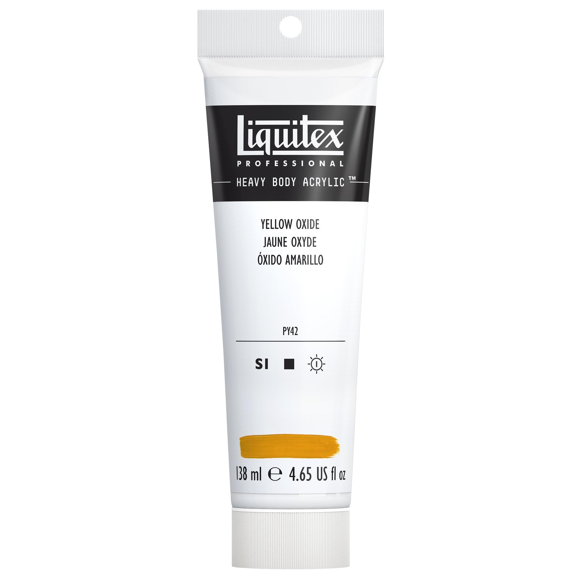 Liquitex 1047416 Professional Heavy Body Acrylfarbe in Künstlerqualität mit ausgezeichneter Lichtechtheit in buttriger Konsistenz, 138ml Tube - Oxidgelb