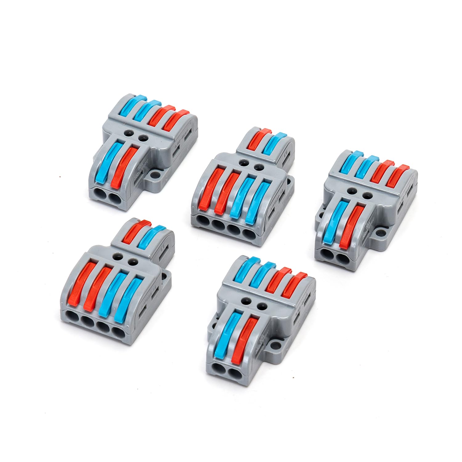 Terminal blocks LT-422 (5 pcs.), Modern design in Grey and Orange, Ideal for safe and efficient connections in electrical and electronic projects. Optimize your work!