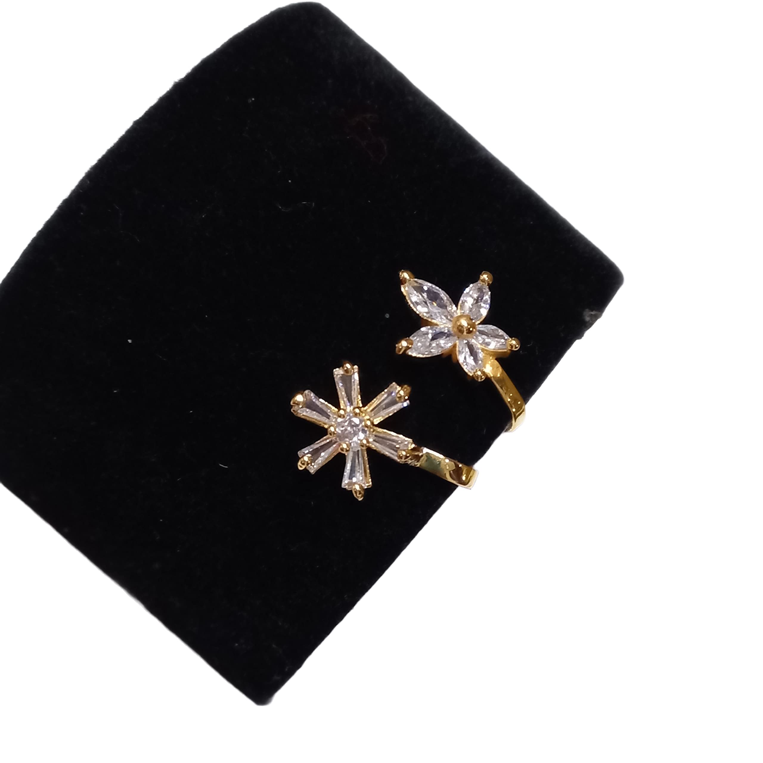 MrigangiCombo Pack of AD/CZ Stone without Piercing Small Size Nose Ring Stud Pin for Women and Girls