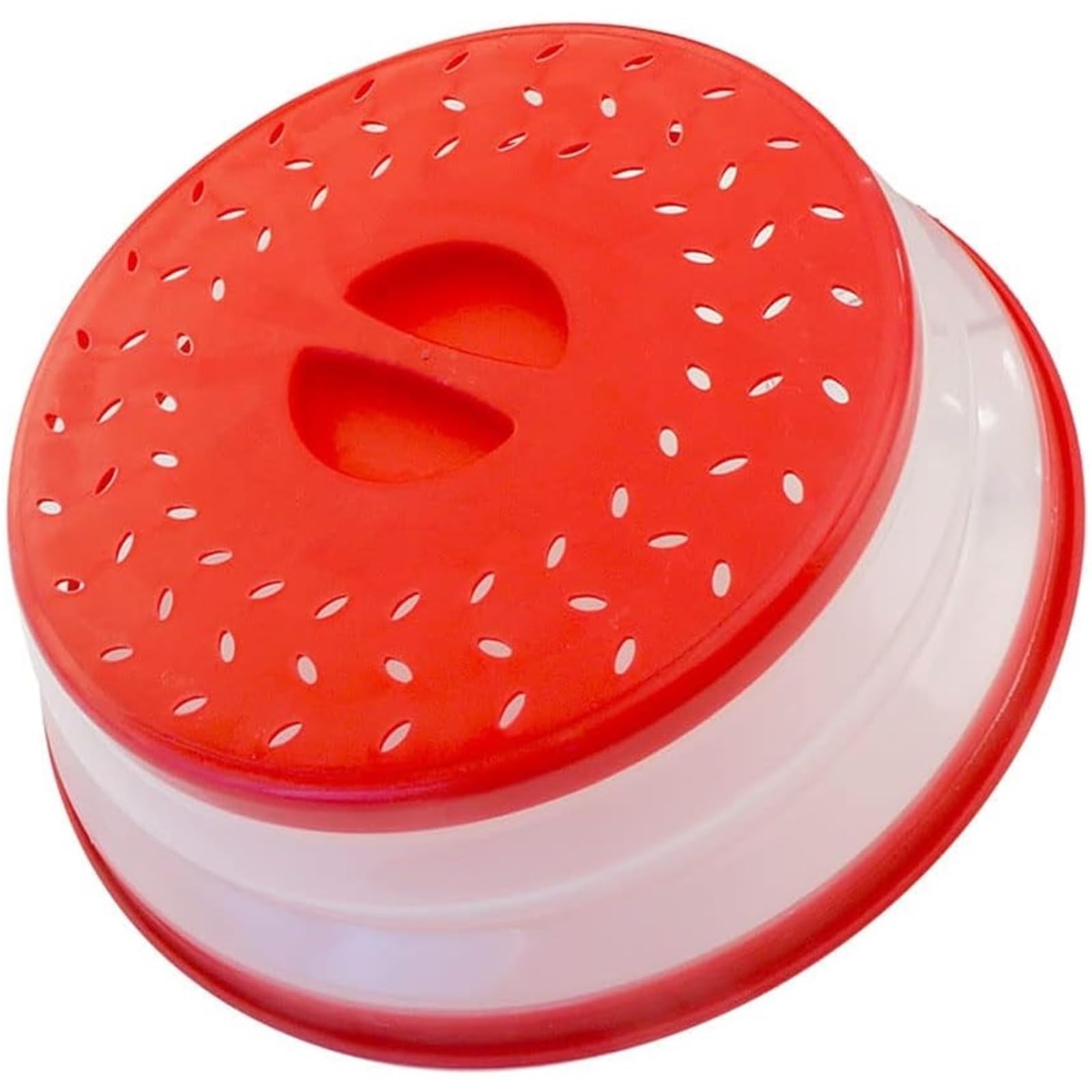 Collapsible Microwave Splatter Cover Plate with Steam Vent Dishwasher-safe Dish Lid for Food(Gray-1)(Red-1)