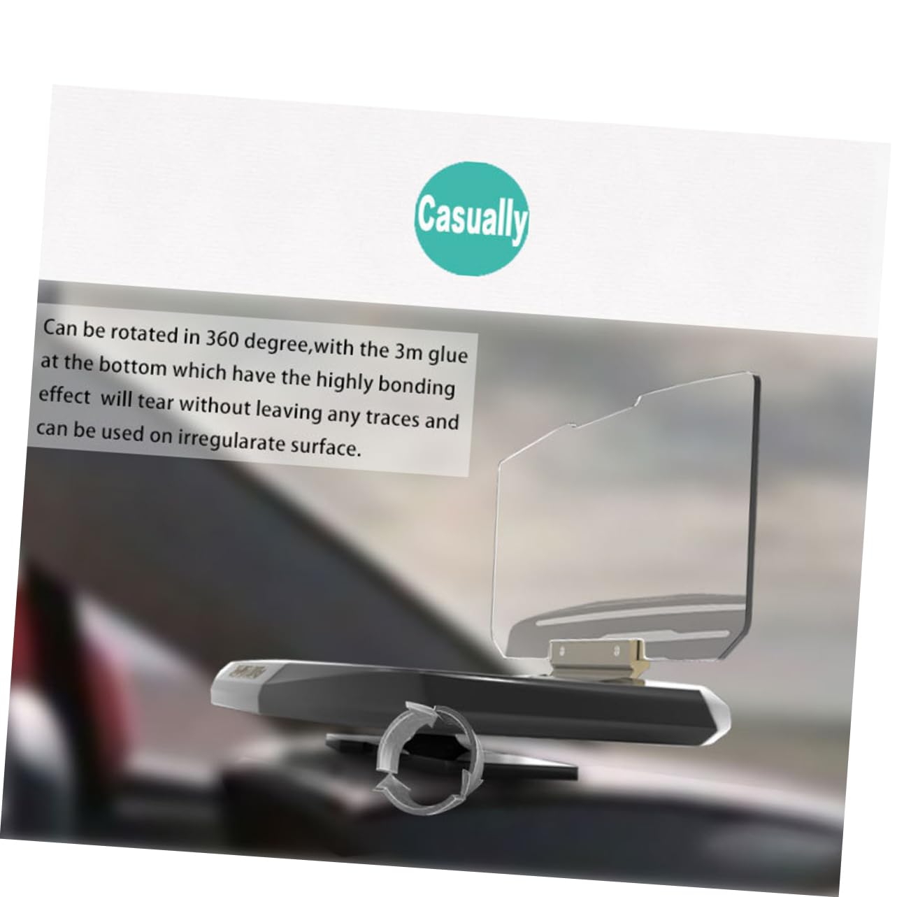 jojofuny Supporto per Cellulare da Auto Display Head-up e Navigazione Gps Pellicola Riflettente per Mostrare Informazioni Supporto per Telefono Slot per Telefoni Fino