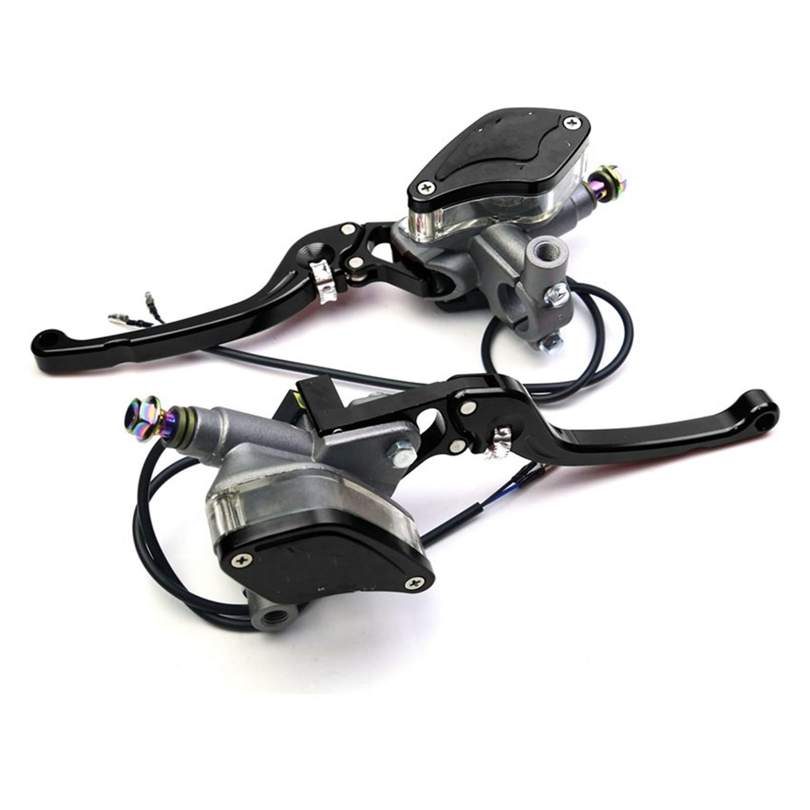 TINGYUS Motorbike Brake Lever Motorcycle 22mm Handlebar Hydraulic Clutch Lever Brake Pump Master Cylinder(Black)