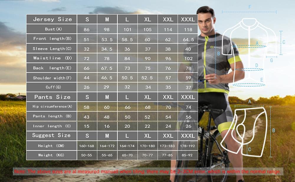 Moxilyn Camisetas de Ciclismo para Hombre, Camiseta Corta, Camisetas de Ciclismo Skinsuit,Ropa de Ciclismo,Camisa Mountain Bike/MTB,Transpirable y Absorbente del Sudor,Secado Rápido