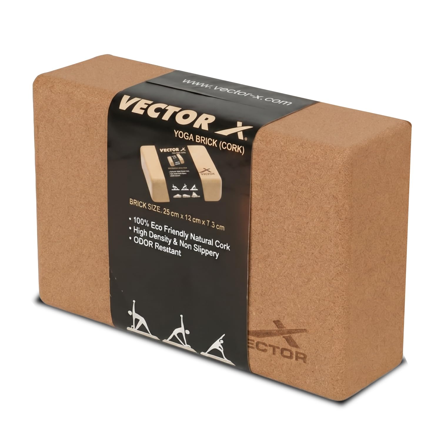 Vector X Cork Yoga Block Premium High Density Non-Slip Exercise Yoga Bricks, Lightweight, Odor-Resistant and Moisture-Proof, Perfect Yoga Equipment for Women & Men- Size (22.5 x 15 x 7.5 cm)-image-26