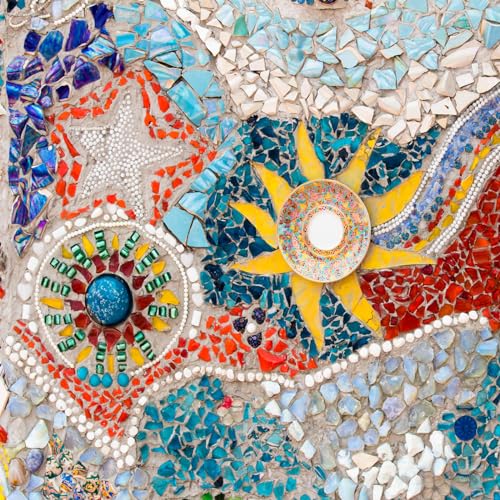 Azulejo de mosaico de cerámica brillante, piezas de lágrima azul claro para obras de arte 7