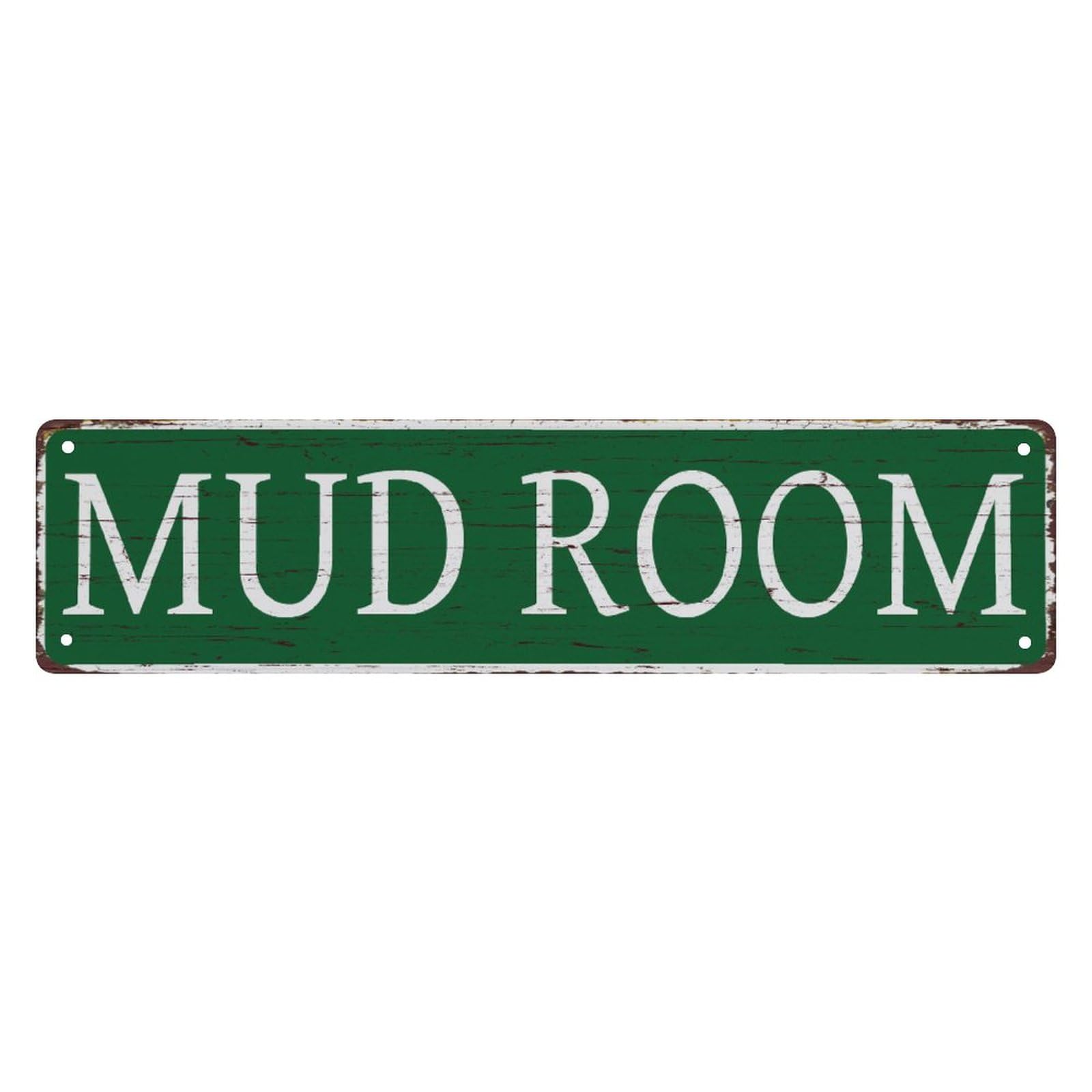 peiyeety Vintage Metal Tin Sign Decorative Wall Art Mud Room Themed Sign, Rustic Style, Durable Waterproof Rustproof, For Home, Home Decor, Entryway, Easy To Mount, 4x16 Inch