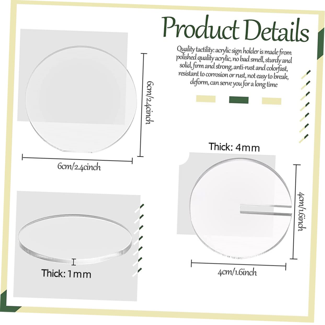 COLLBATH 10Pcs Blank Acrylic Table Number Signs for Wedding Centerpieces Smooth Edges DIY Party Decorations Number Holders for Guest Seating