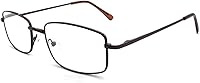 Vista 17 de Gafas de lectura rectangulares extra anchas de metal para hombres y mujeres
