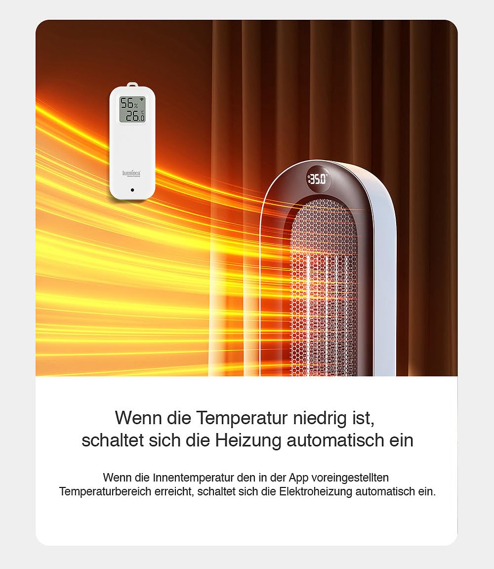 Luminea Home Control Sensor: 4er-Set WLAN-Temperatur- und Luftfeuchtigkeitssensor mit Display, App (WiFi Thermometer außen, Digitale Hygrometer mit WLAN, innen)