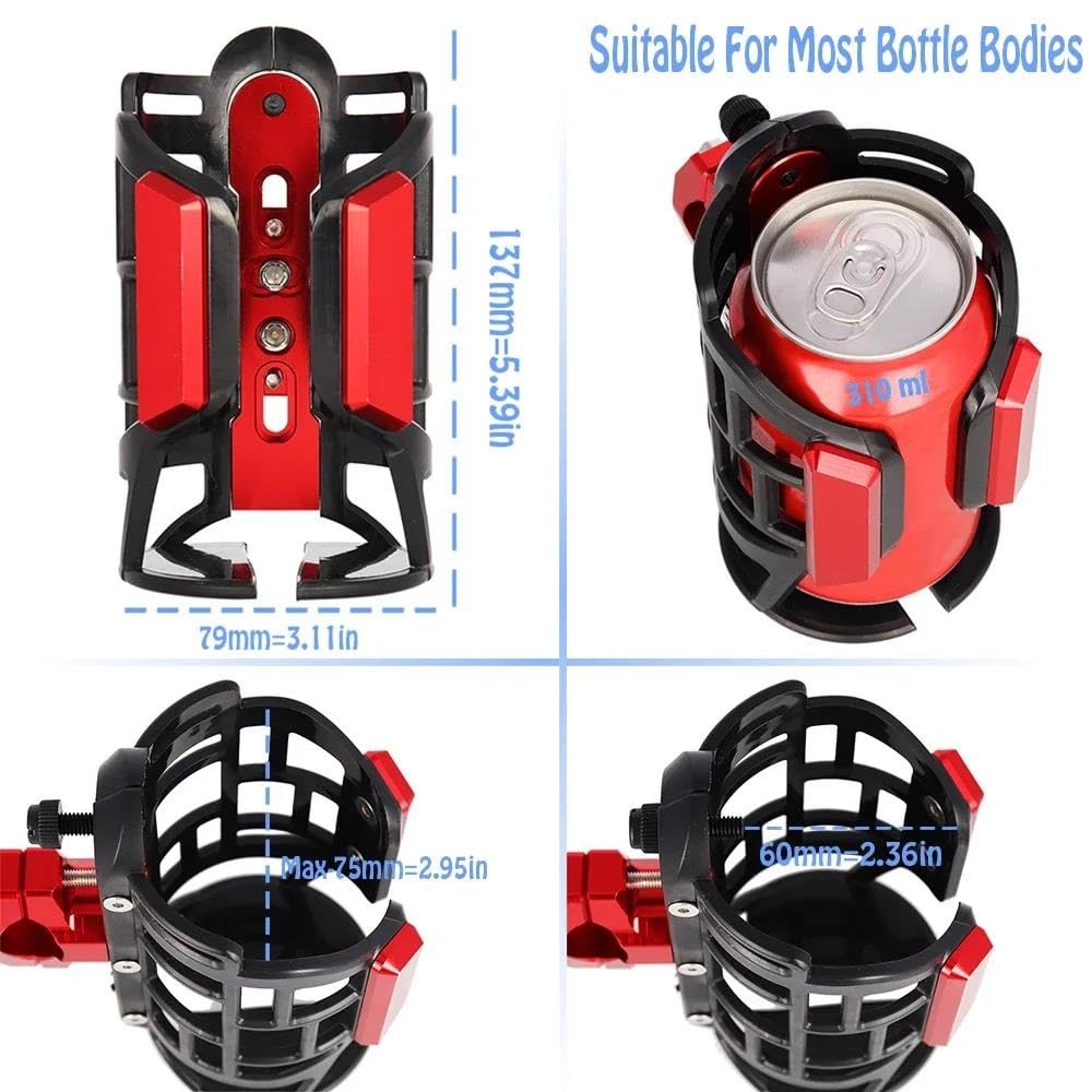 Porta Borraccia Moto per H Africa Twin DCT Adventure Sports CRF1000L2 2023 2024 Portabicchieri per Bottiglie d'Acqua per Bevande Motociclistiche(Grigio)