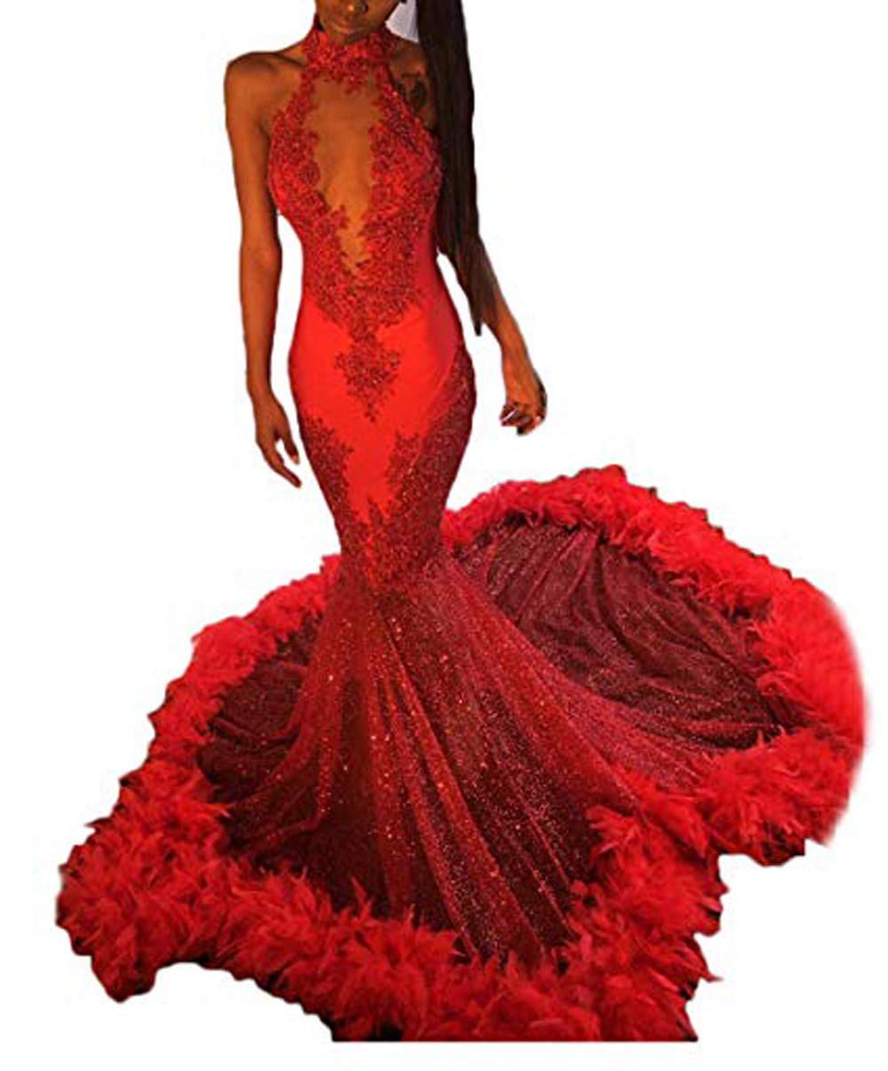 BerryMe Dress2021 Women's Appliques Long Sleeve Mermaid Prom Dresses Gorgeous Rose Flowers Evening Gown BR310