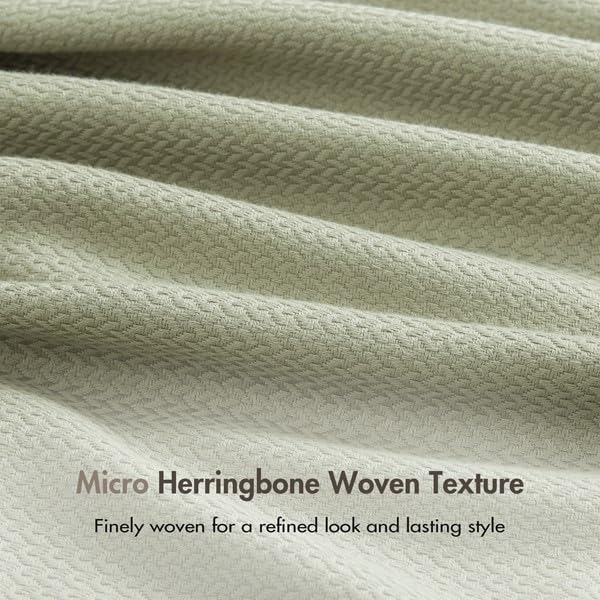 Image of Madison Park 100% Egyptian Cotton Summer Blanket Full Queen Size, Green