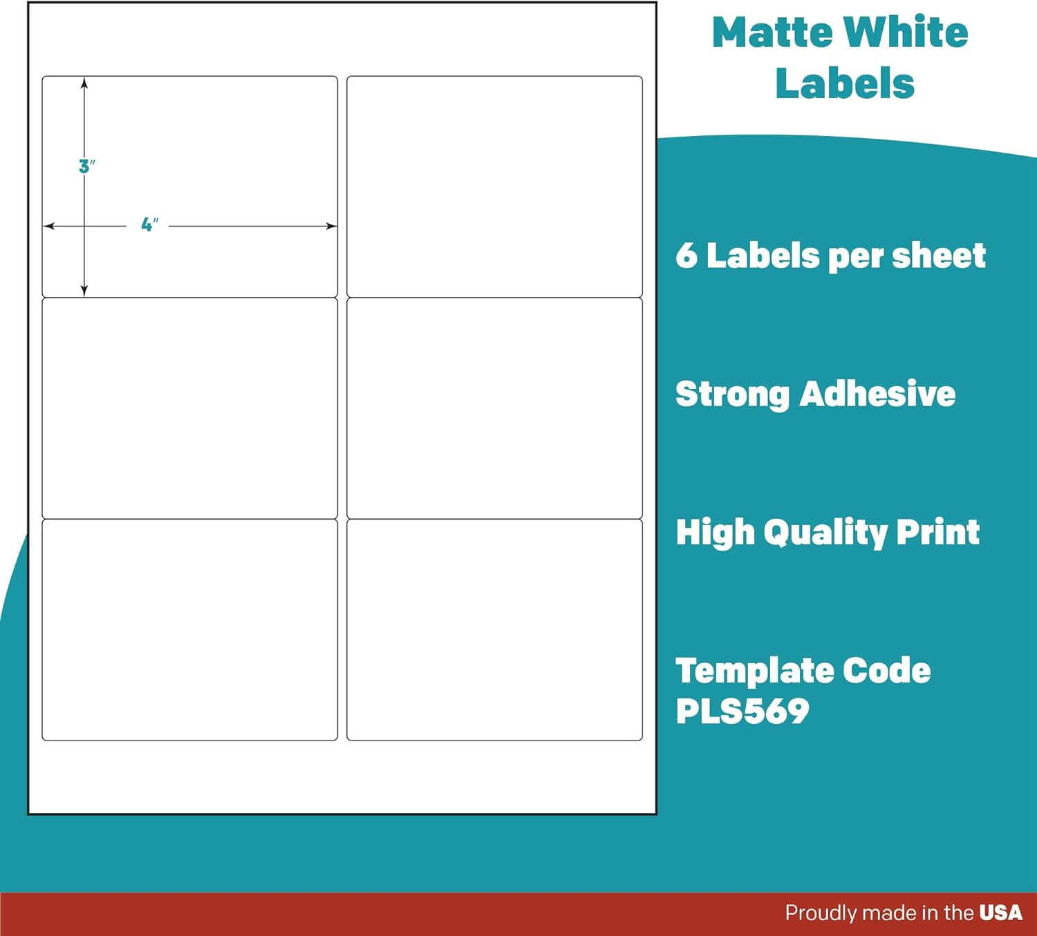 Premium Label Supply White Sticker Labels – 4" x 3" – Laser/Inkjet Compatible – (6 per Sheet), 25 Sheets – 150 Total Adhesive Labels - Image 4