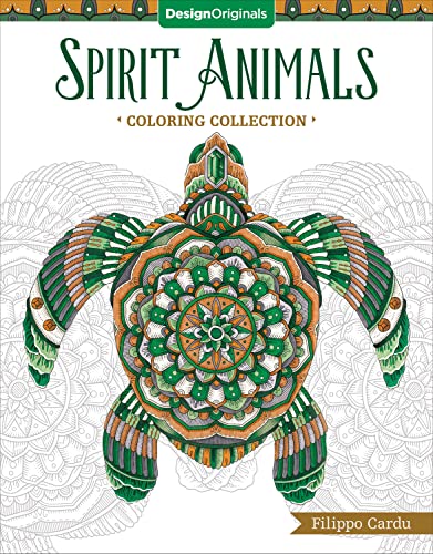 Spirit Animals (Filippo Cardu Coloring Collection) (Design Originals) Adult Coloring Book with 32 Intricate Designs of a Sloth, Butterfly, Cat, Bear, Fish, Horse, Owl, Eagle, Dolphin, and More