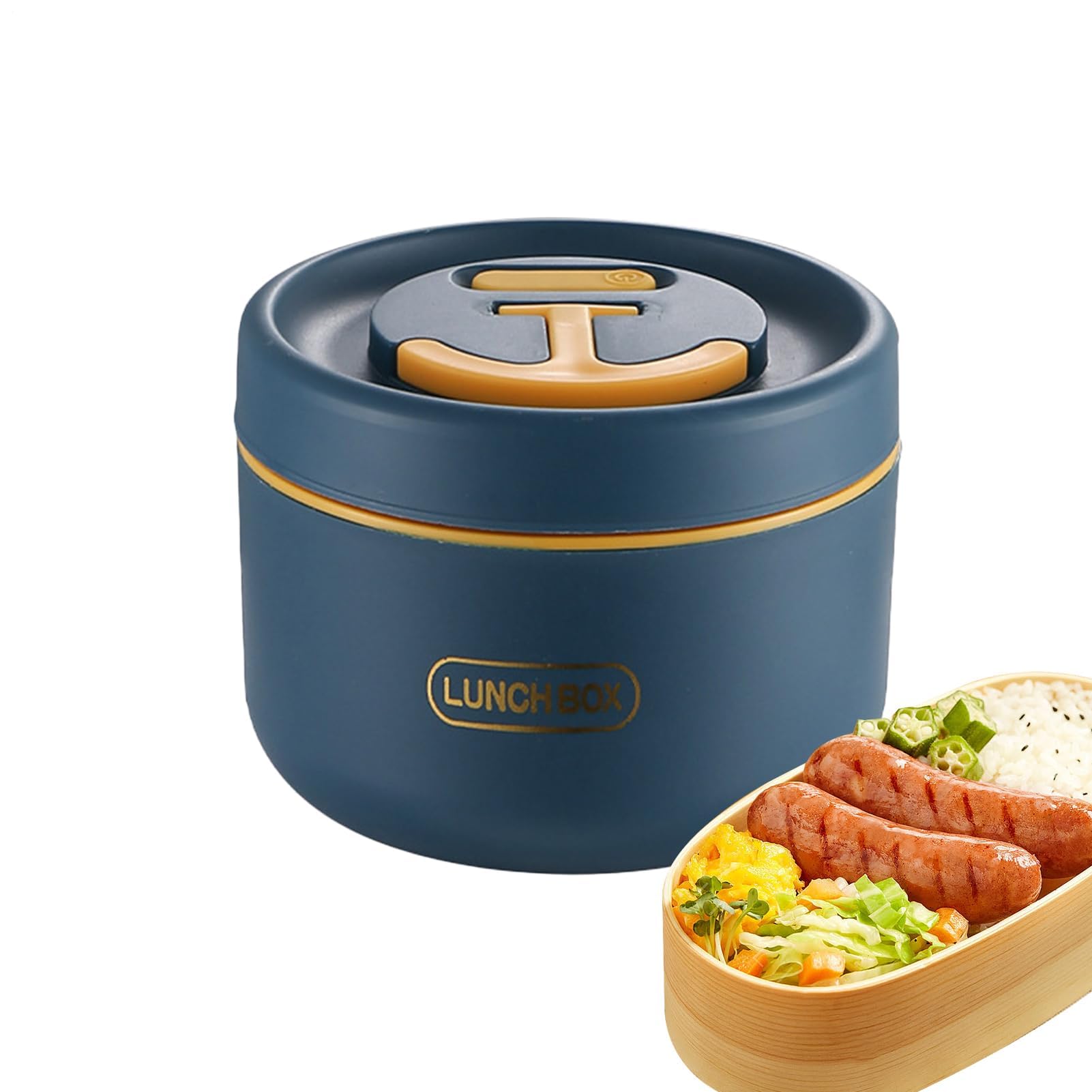 Lonchera aislada, contenedor térmico de acero inoxidable de 650 ml, a prueba de fugas y portátil para comidas calientes y frías, ideal para la escuela, picnic y guardería