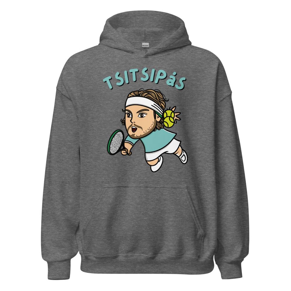 Sweat à capuche Tsitsipas graphite heather en coton premium Large - 5