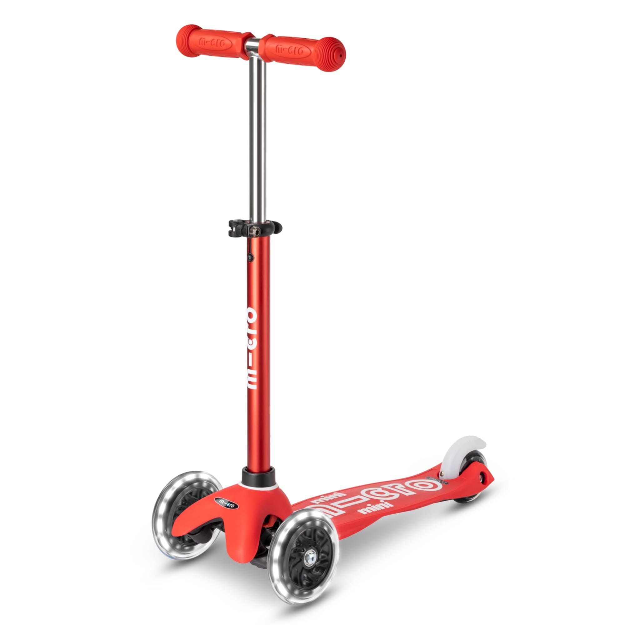 Micro® Mini Deluxe LED | Patinete Infantil Premium 3 Ruedas con Luces LED sin Pilas| Manillar Ajustable y Desmontable | Plataforma Antideslizante | Giro por Inclinación | Niños y Niñas | +​2 Años