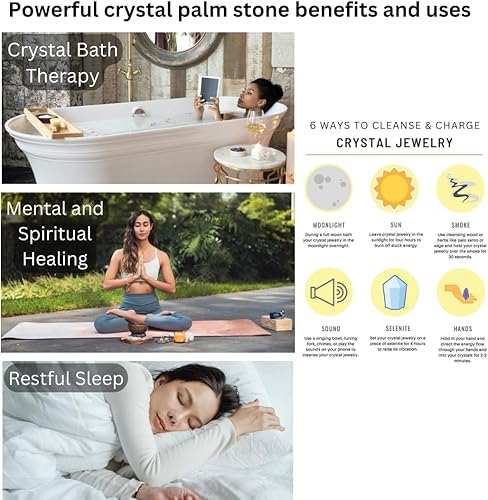 Miniatura 6 de Siete chakras, piedras naturales ovaladas de preocupación, piedra energética de bolsillo de palma, cristal curativo, piedra de pulgar preocupada,