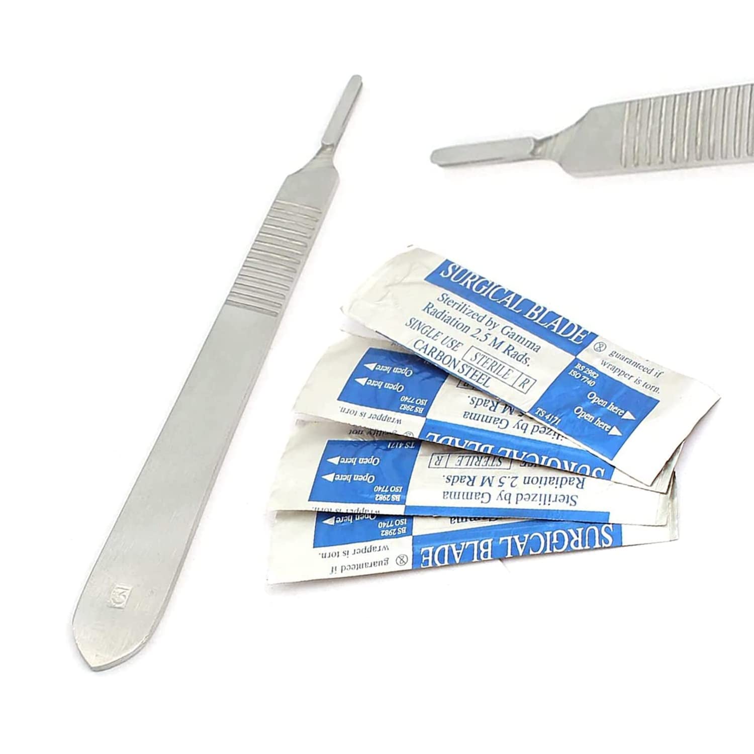 LAJA IMPORTS Scalpel Handle # 3 with Blades Carbon Steel 20PC #10 Blades