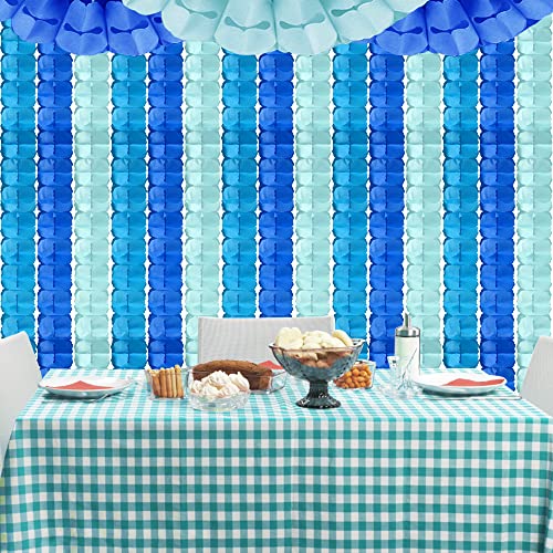 CODIRATO 6 PCS Guirlande en Papier Bleu 3 Styles Décorations Guirlande de Papier à Suspendre Guirlande Bleue Décoration Bannière pour Décoration de...