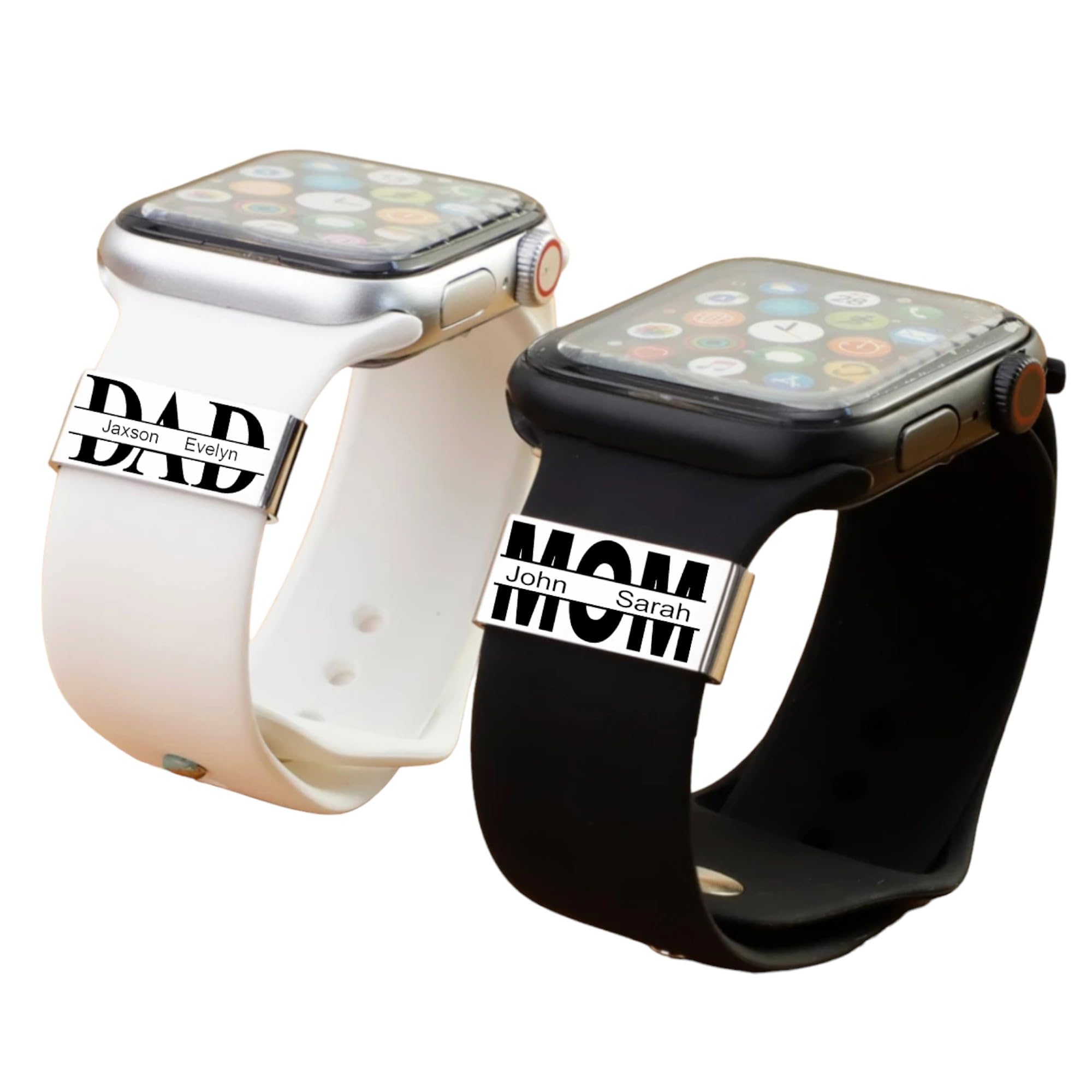 NEW Black Engraved Apple Watch Band with Charms Apple Watch Charm - Etsy main image 2