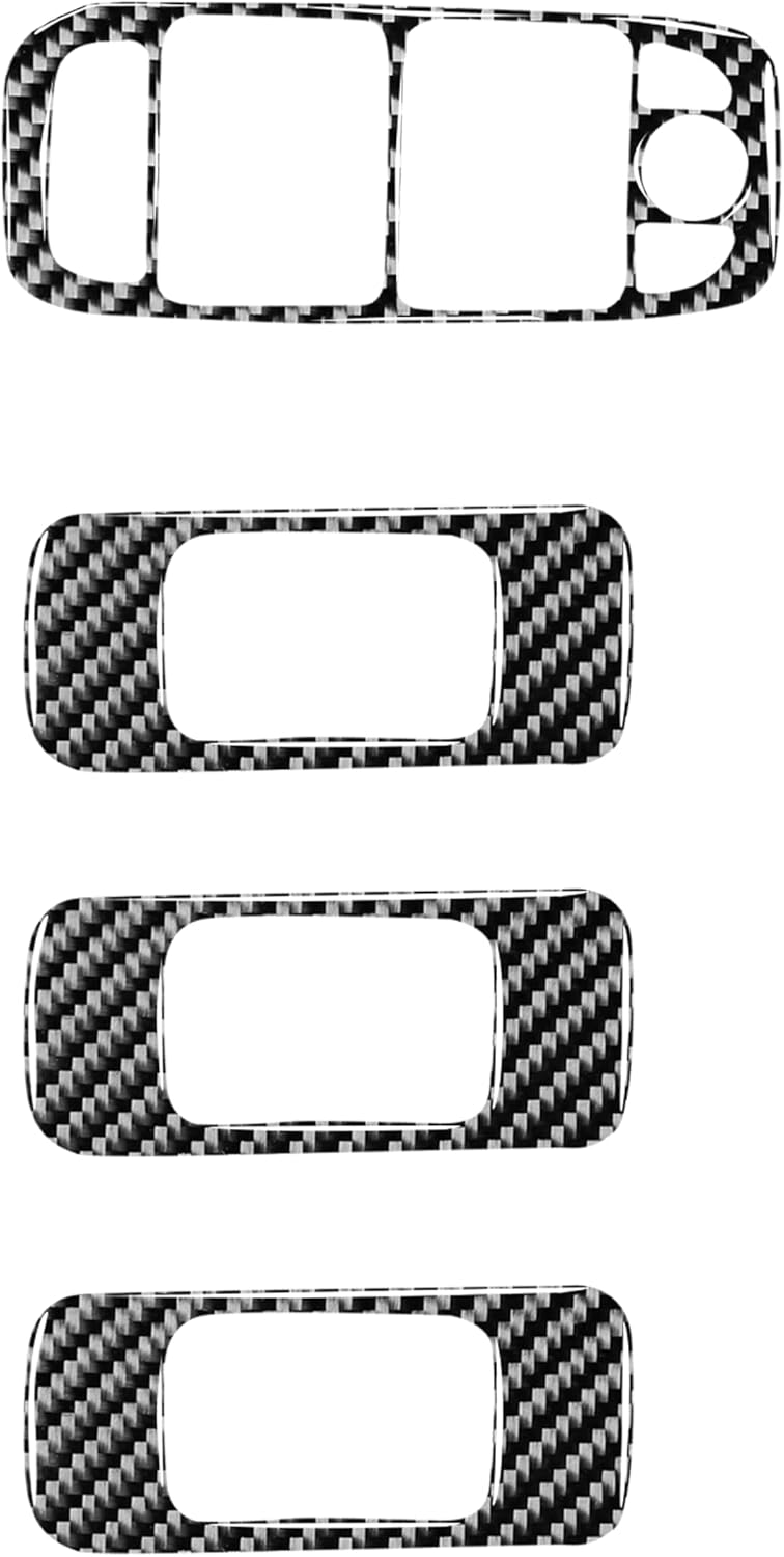 Real Carbon Fiber Interior Decoration Cover Sporty Woven Lightweight Sticker Trim Compatible with Jaguar F-PACE X761 2016-2020 (Reading Light Trim Sticker)