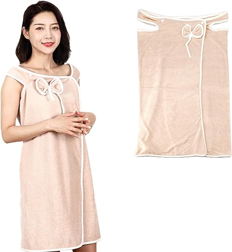 YUNAI Toalla de baño con correas para mujeres y niñas, secado rápido, ahorro de tiempo, spa, gimnasio, sauna, toalla de baño, bata envolvente para