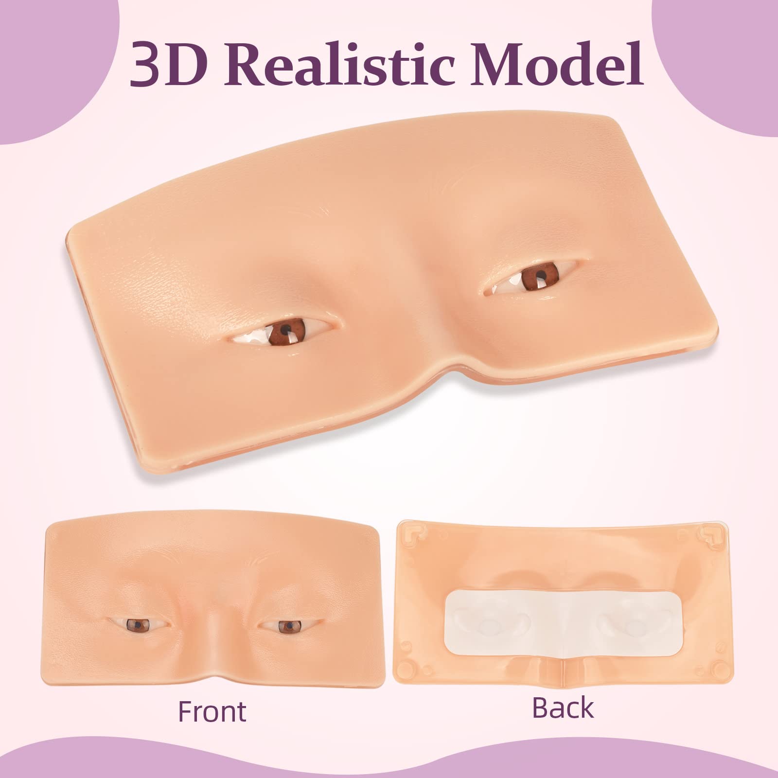 JimKing Trucco Pratica Board – Faccial Practice Skin per professionisti e principianti, modello realistico 3D per estensione ciglia, eyeliner e ombretto